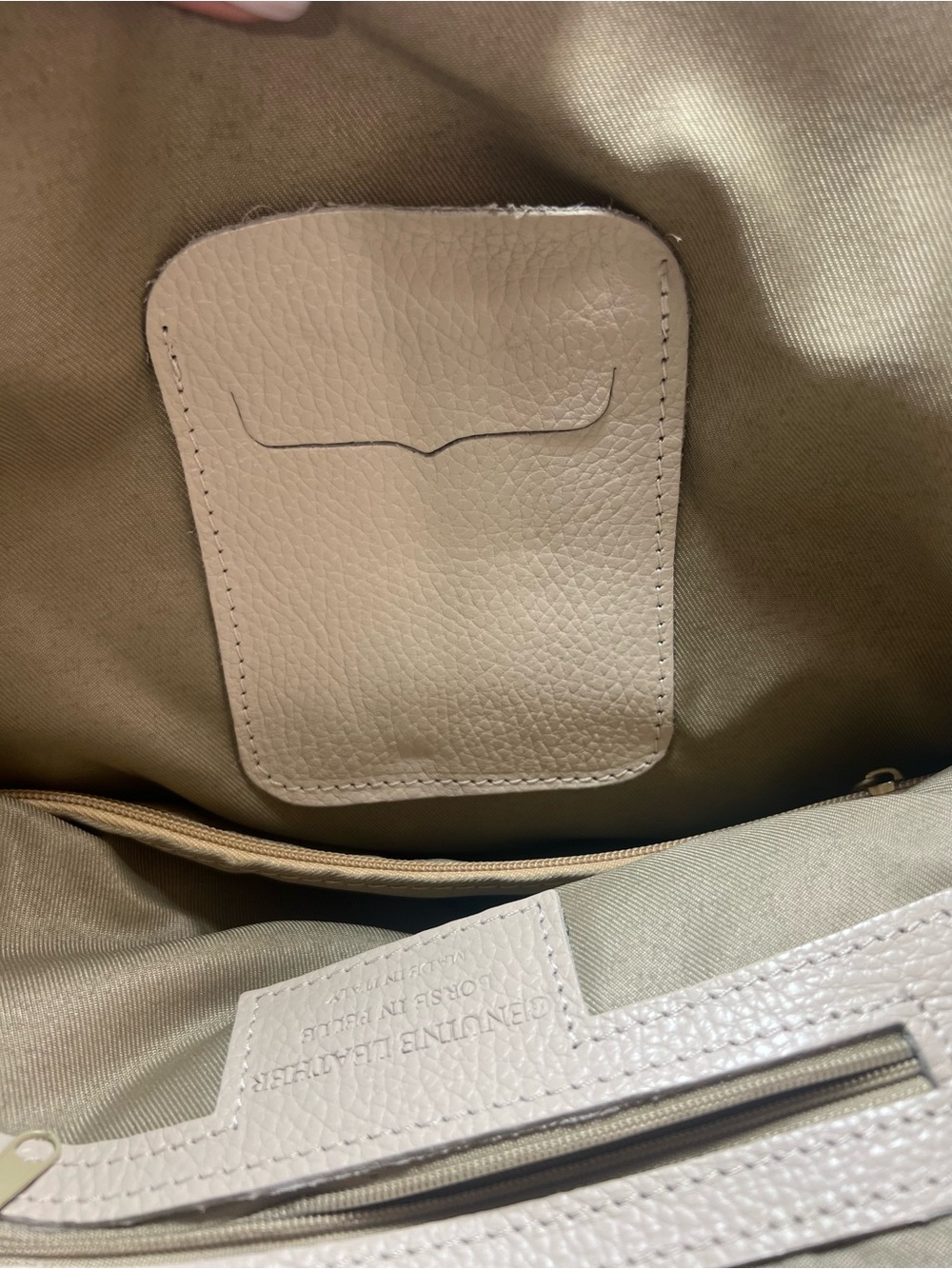 Italian Leather Convertible Backpack Purse White Pebbled Borse In Pelle - Picture 12 of 12